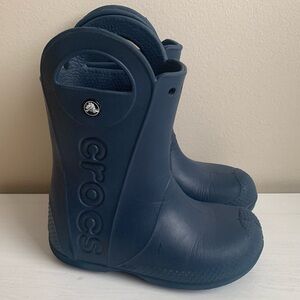 CROCS Kids Handle It Navy Rain Boots Size 13